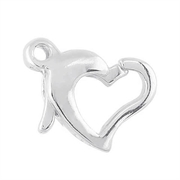 Karabinlås. Hjerte. 925 Sterling forsølvet. 10 mm